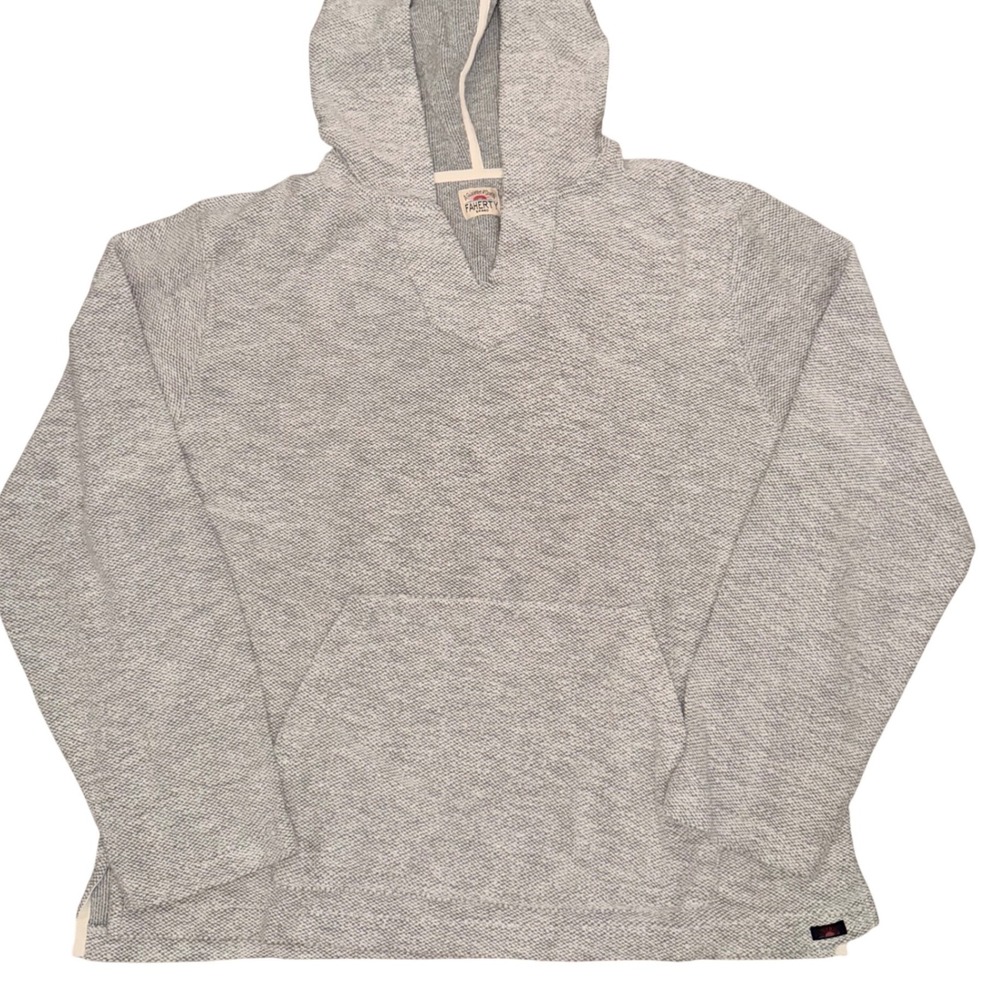 Faherty Baja Beach poncho Large‎ Knit V-Neck Coastal Surf Beachy Pullover